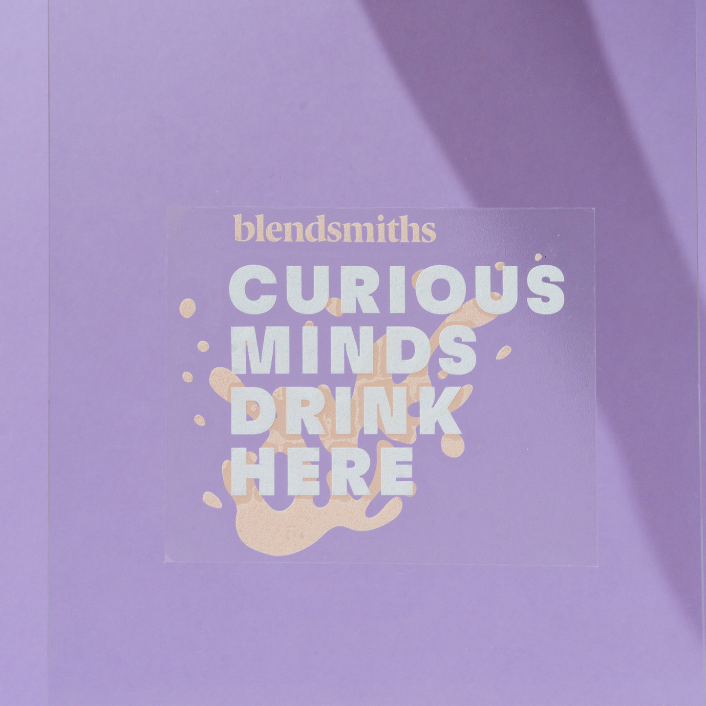 NUDE Curious Minds Drink Here Window Sticker