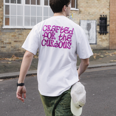 Men's White Crafted Curious T-Shirt